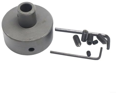 Glewi Metal Round Chuck for Mini Lathe 8mm 10mm Handle Woodworking Bead Turning Strong Grip Stable Holding Long Strips Gray Tool(10mm)