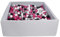 Velinda Bällebad Ballpool Kugelbad Bällchenbad Kinder-Pool mit 900 Bällen/120x120cm (Farbe der Bälle: schwarz,weiß, pink,grau)