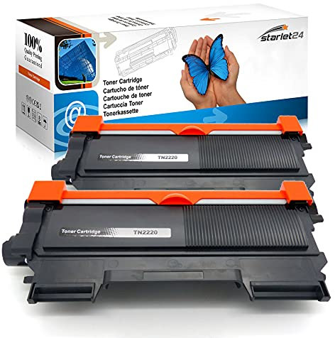 Starlet24 Toner TN2220 TN 2220 Kompatibel für Brother TN2220 für Brother MFC-7360N MFC-7460DN MFC-7860DW FAX-2840 FAX-2940 HL-2130 HL-2240 HL-2250DN HL-2135W DCP-7055 DCP-7055W DCP-7065DN (2 Schwarz)