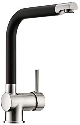 LINEA Robinet Drive 1S - Couleur acier inoxydable - Noir - Bec fixe - Haute pression