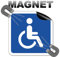 1x Magnetschild Rollstuhlfahrer 10x10cm + 2x Rollstuhlfahreraufkleber, Behindertenschild Magnetfolie Auto Rollstuhl von STROBO
