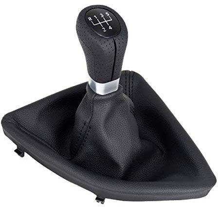 L&P A277-2 Schaltknauf Knauf Schaltsack Schaltmanschette Schalthebel Hebel Leder perforiert Schwarz 5 Gang kompatibel mit BMW 1er e81 e82 e87 e88 Knauf Plug Play Ersatzteil Schaltknopf