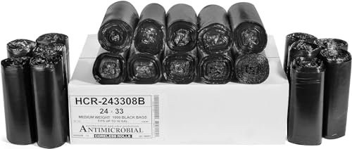 Aluf Plastics Müllbeutel, 12-16 Liter, transparent, 1000 Stück, Schwarz, 1000