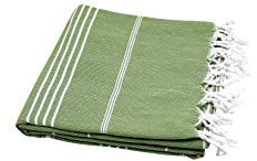 my Hamam, Saunatuch mit Fransen, Hamamtuch, Sultan Version olivgrün, Badetuch Saunatuch, Handtuch, Yogadecke, Stola, 100% Baumwolle