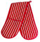 Molly Malou Double Oven Gloves Butcher Stripe Quilted Cooking Pot Holder Heat Resistant Mitt Red