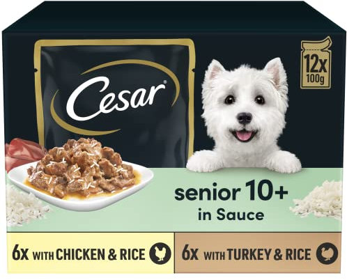 CESAR Senior Mixed Selection Deliciously Fresh Adult Wet Dog Pouches Mixed in Sauce, 4x (12 x 100 g)