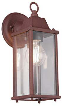 meineWunschleuchte Retro Außenwandlaterne aus Aluminium in Rostoptik, Höhe 29cm
