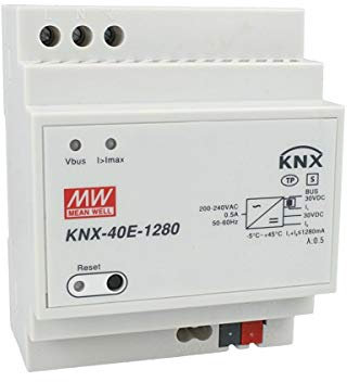 MeanWell KNX-40E-1280 Netzteil KNX Konnex 30 V 1280 mA 38,4 W für DIN-Schiene