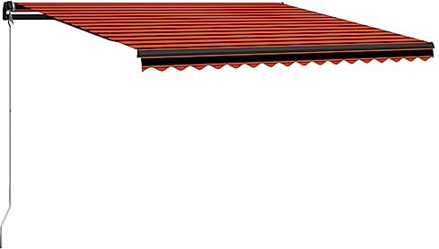 vidaXL Markise Einziehbar Handbetrieben Wasserabweisend Balkonmarkise Gelenkarmmarkise Sonnenschutz Terrasse Balkon Aluminium 450x300cm Orange Braun