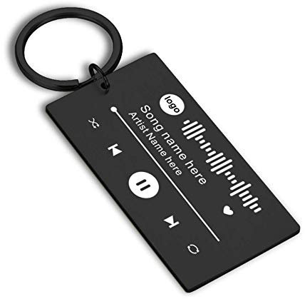 Jinlinjew Nom de chanson personnalisé chanteur Spotify Code porte-clés personnalisé code de musique porte-clés pour petit ami petite amie Couple cadeau