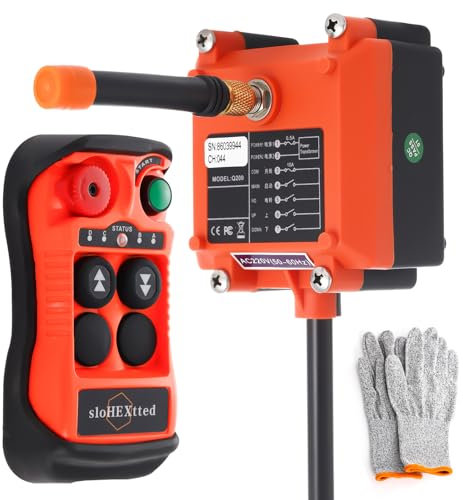 2 Canali Pulsante Telecomando per gru senza fili Industriale Trasmettitore e ricevitore 12V 24V radio per Paranco elettrico a catena Argano Gru a ponte Controllore