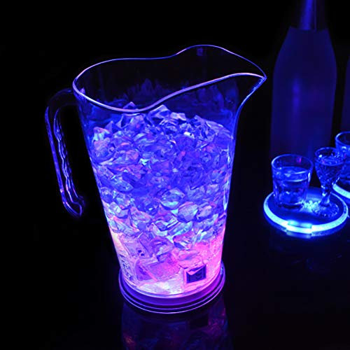 Hosuho 1.8L Plastic Color Change LED Ice Bucket Bar Beer Jug LED Light Up Champagne Beer Bucket for Bar Party