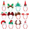 Aneco 12 Stück Weihnachten Headbands Assorted Weihnachten Head Boppers Xmas Tree Santa Geweih Rentier Elfen Hut Stirnband für Weihnachten Party