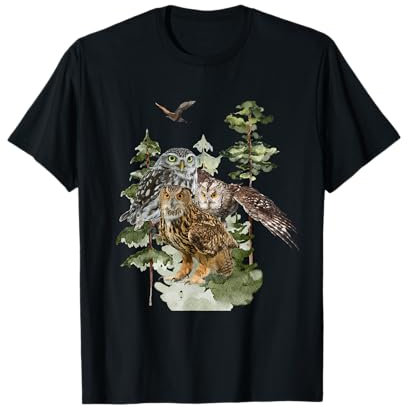 Wildlife Mountain Eulen im Wald T-Shirt