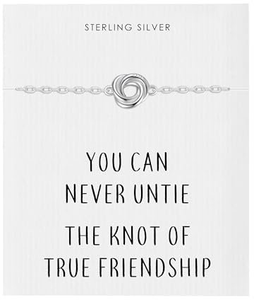 Philip Jones Bracciale in argento sterling con nodo dell'amicizia