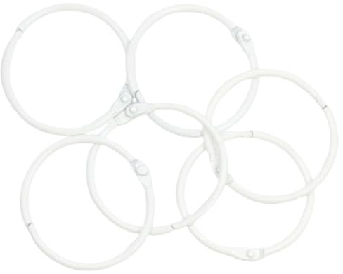 Craftelier - Set mit 6 Metallringen, ideal für Scrapbooking und Bastelarbeiten | Ringe für Alben, Notizbücher, Planer oder Terminplaner | Größe Ø 45 mm - Weiß