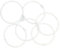 Craftelier - Set mit 6 Metallringen, ideal für Scrapbooking und Bastelarbeiten | Ringe für Alben, Notizbücher, Planer oder Terminplaner | Größe Ø 45 mm - Weiß