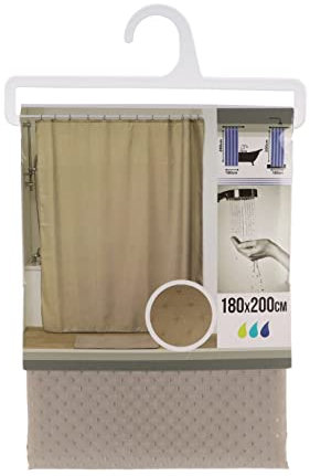 Tendance - Polyester duschvorhang 180x200cm Rautenmuster - Taupe