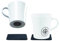 silwy® Tasses magnétiques en porcelaine BOATING, nano gel pads métalliques BLACK inclus/set de 2