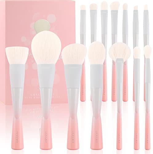 Docolor Makeup Brushes 14 Pcs Small Waist Makeup Brushes Set with Gift Box Premium Synthetic Kabuki Foundation Blending Brush Face Powder Blush Concealers Eye Shadows Make Up Brushes Kits