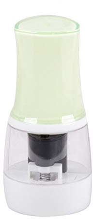 2 in 1 Salt and Pepper Shaker Dual Salt Pepper Dispenser Mill Pot Cruet Jar Herb Spice Seasoning Shaker, Clear Acrylic Plastic (Green)