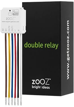 Zooz Relais double longue portée série Z-Wave ZEN52 | Contrôlez 2 lumières individuellement, répéteur de signal | Fonctionne avec SmartThings, Hubitat et Home Assistant (JS) | Hub Z-Wave requis (vendu