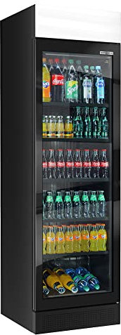GGM Gastro | GK374US | Getränkekühlschrank - 345 Liter - rahmenloses Design - mit 1 Glastür & Werbedisplay