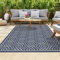 homeart Outdoor Rugs | Easy-Cleaning Indoor & Outdoor Area Rugs for Porch, Deck, Balcony, Garden, Picnic, Kitchen, Hallway | UV & Weather-Resistant Large Patio Rug Mats | D.Blue Cream, 120 x 170 cm