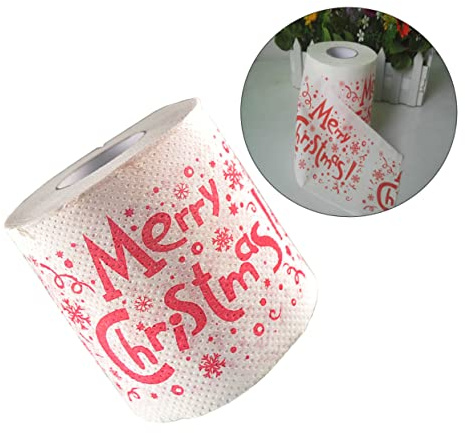 Homoyoyo Toilet Paper Roll Paper Christmas Themed Tissue Roll for Festive Bathroom and Living Use Soft Unbleached
