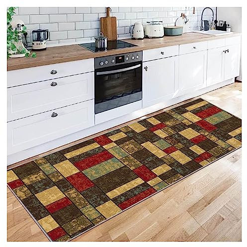 Siunwdiy Geometric Trellis Runner Rug,Rubber Backed Non Slip,Washable,Soft Touch Runner Rug For Living Room/Kitchen/Hallway/Bedroom/Corridor/Entryway Indoor wide 27 X long 177