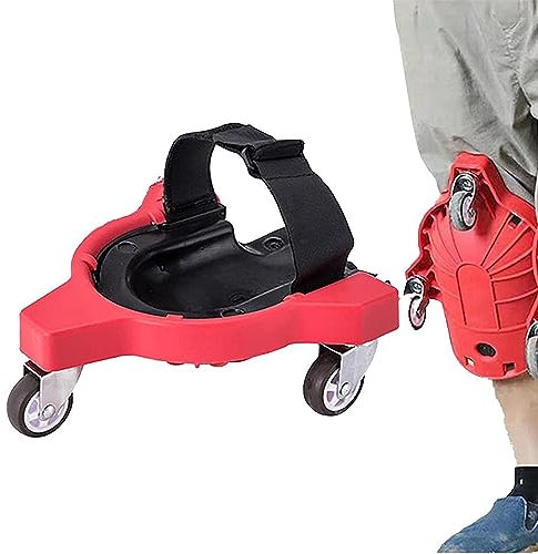 Rollende Knieschützer Rot Rollende Knieschoner Für Männer Konstruktion, Garage Heavy-Duty Knieschützer Mit Schwenkbaren Rollen Und Schaumstoff Gepolstert, Für Garten Bodenarbeiten, Vermeiden Von Verle