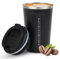 Maximize Within Taza de viaje de acero inoxidable aislada al vacío de 12 onzas con tapa a prueba de fugas, taza de café para bebidas frías y calientes, vaso reutilizable para oficina, coche, viajes,