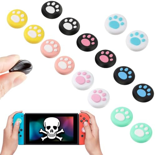 CUZKC 16 Tapones para Joystick compatibles con Nintendo Switch Grip Joy con Grip Lite Thumbstick Grip Switch Lite OLED Accesorios Thumb Grips Nintendo Switch Tapones para el Pulgar Switch(8 Colores)