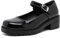 DADAWEN Women's Chunky Platform Mary Janes Shoes Buckle Strap Lolita Dress Pumps Patent Black 5 UK