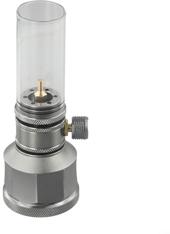 Withtalentto Aluminium Alloy Gas Camping Lamp Gas Lantern Candle Light Kits With Empty Fuel Tank Refillable EN417 Lindal Valve Type Gas Canister(Gas Lantern with Tank)