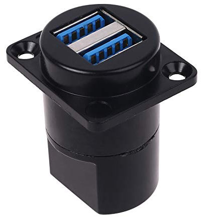 HUAJINGKEJI Prise USB 2.0/USB de type D en métal femelle vers femelle - Connecteur USB - Support de montage sur panneau - Support adaptateur