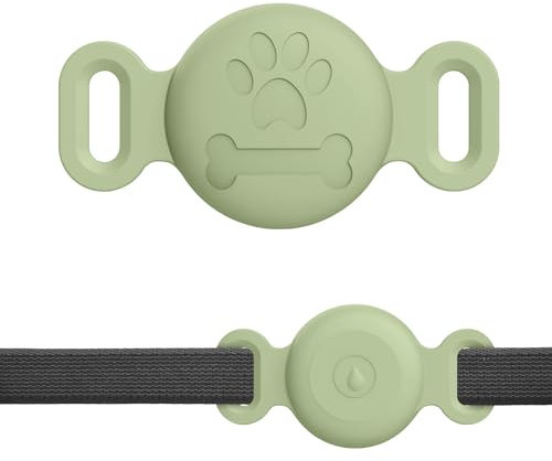 Airtag Coque pour collier chat motif sculpté, étui de protection en silicone pour AirTag, porte Air Tag Animal Case GPS Tracking Finder Accessories Anti-perdu