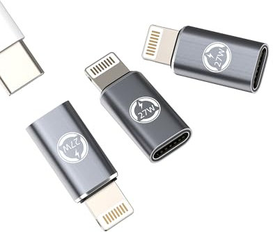 27W Adaptateur USB C Femelle Vers Lightning Mâle(Lot De 3)pour iPhone 14 13 Chargeur Rapide Câble Jack Pour Apple Prise Connecteur Pour iPad Type C Transfert Fichiers Photo Téléphone Tablette Appareil