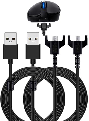 NOUKAJU Ladekabel für Logitech G kabellose Maus, kompatibel mit Logitech PRO X SUPERLIGH/Pro Wireless /G403/G900/G903/G703 Wireless Mouse/G560 Lautsprecher, 180 cm, USB-Micro-Ladekabel (2 Stück)