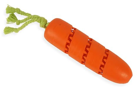 Smart Garden Christmas Carrot Treat Dispenser Dog Toy - Orange - 26cm - Christmas Dog Toy - Perfect Present for Dogs, Festive Dog Gift, Rope Dog Toy