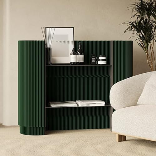 ZYJIX Empfangstheke, Moderner Kassentisch Für Den Einzelhandel Für Kleine Räume, Gebogener Tragbarer Kassenständer Für Kunsthandwerksmessen, Hotellobby, Ladenpräsentationsständer(Color:Grün)