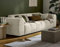 Lisa Design Ray - 3-sitzer einzelsofa aus Strukturiertem Stoff Beige