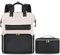 BERTASCHE Lunch Rucksack, Laptop Rucksack Damen 17,3 Zoll mit Isoliertes Kühltasche, 2-in-1-Arbeitsrucksack für Frauen/Arbeit/Business/Reisen/Lehrer/Schule/Uni，Schwarz-Beige