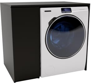 MRBLS_HOME Waschmaschinenschrank 96 X 88,5 X 62 cm (B/H/T) - Schrank für Waschmaschine - Minimalistisch Überbauschrank Waschmaschine oder Wäschetrockner - Moderner Waschmaschine Schrank (Schwarz Matt)
