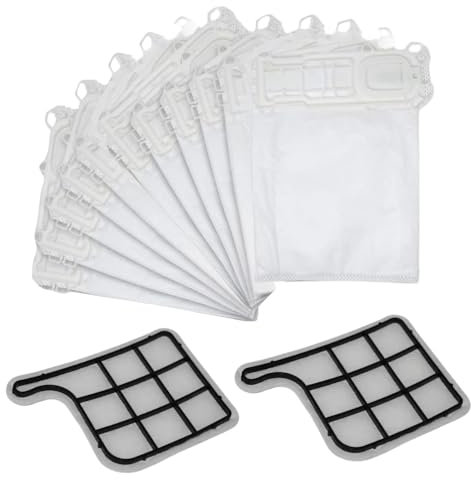 KIT - 12 Sacchetti Folletto Vk135 Vk136 Compatibili + 2 Filtro Motore - Sacchetti Aspirapolvere Folletto In Microfibra, Ricambi Folletto