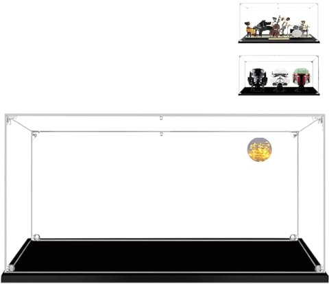 AAABOX Transparent Display Case 50 x 20 x 25 cm, 3 mm Acrylic Display Box for 3 Pieces Lego Star Wars Helmet, Anti Dust Box for Jazz Quartett 21334 and 21030, 42112, 75277, 75276, 75304, 76165 750