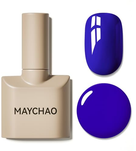 MAYCHAO Gel Nail Polish, 15ML Sapphire Blue Gel Polish, Soak Off UV LED Nail Varnish Nail Art Starter Manicure Salon DIY at Home, 0.5 OZ