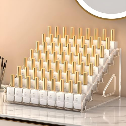 TXZRWH Organizzatore Trasparente in Acrilico per Smalti e Rossetti - Porta Smalti 7 Livelli, Espositore per Unghie con Capacità di 70 Bottiglie di Rossetto