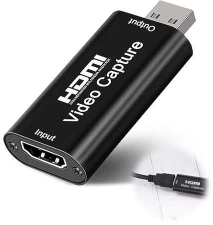 Scheda di Acquisizione Video, 4K 1080P Capture Card, USB 2.0 Adattatore HDMI USB, Video Capture HDMI per OBS Registrazione, Adatto per giochi in Streaming Videoconferencia Enseñanza Enseñanza
