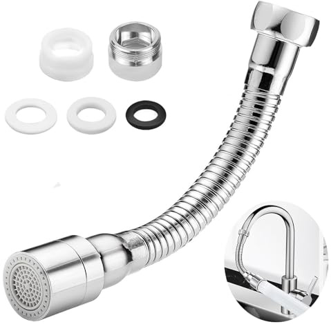 Prolunga Rubinetto Cucina da 15 cm Rompigetto Rubinetto 2 Modalità Antideflagrante e Antiruggine Rubinetto Rotante a 360°, Molto Adatto per Cucine, Bagni, Ecc